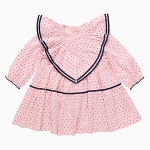 Pink Chicken Girls Raphaela Dress - Strawberry Cream Polka Dot